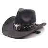 New Western cowboy hat, Tibetan wool top hat, men's and women's autumn/winter outdoor ox-head accessory, travel riding hat