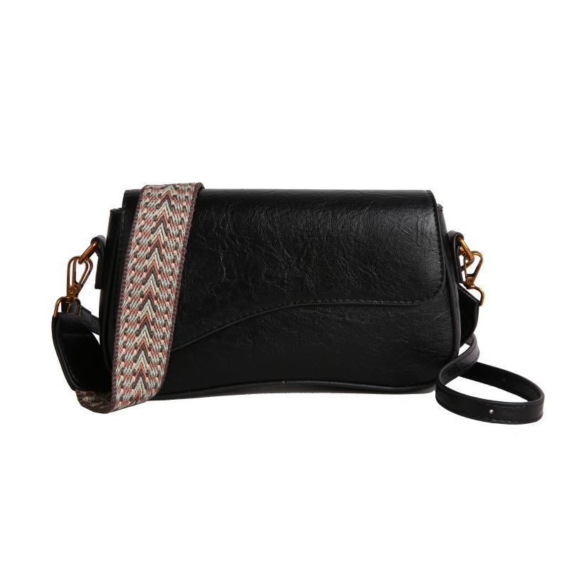 

Women s bag new texture wide shoulder strap fashion trend single shoulder messenger bag simple small square bag women чёрный