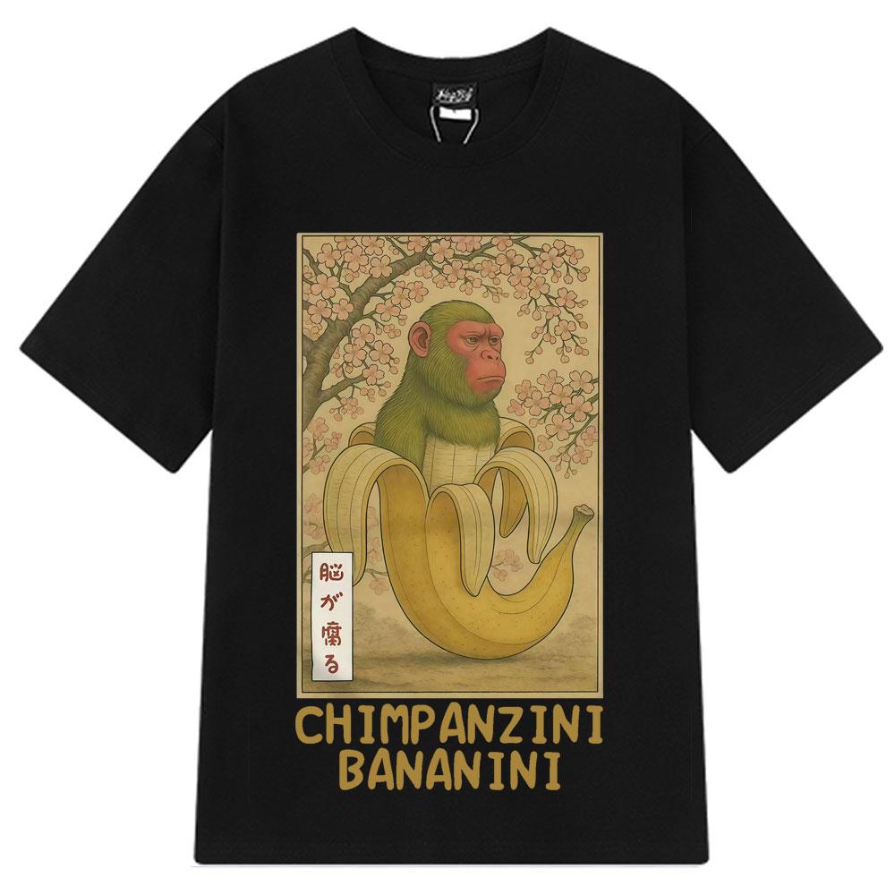 2025 Summer Chimpanzini Bananini Funny Banana Monkey Meme Tshirts Mens Women Humor Style Oversized Cotton Leisure Tees
