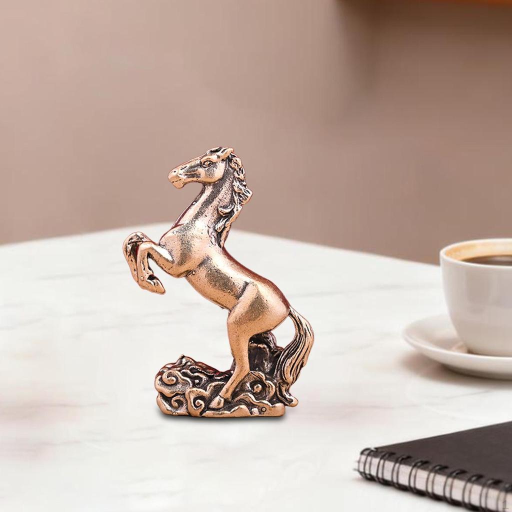 Pferd Miniaturfigur Tier Skulptur Mini Dekoration Retro Feng Shui Dekor Tischdekoration