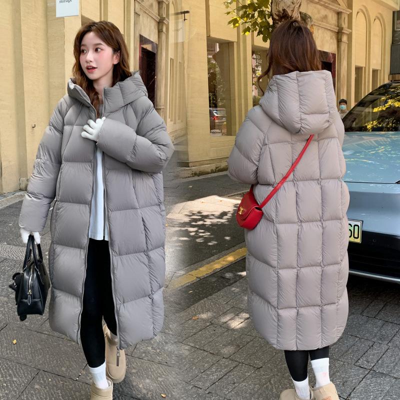 

Cloud puff down cotton clothes women s medium and long new thickened winter bread clothes cotton clothes over the knee jacket S