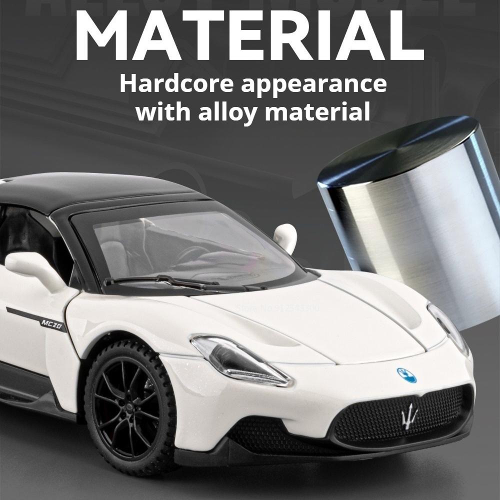 1:32 MC20 Pagani Zonda Car Model Toy Doors Opened Alloy Diecast Sound Light Convertible Sports Cars Models Collectible Ornaments