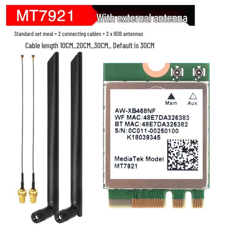 Wi-Fi 6E Dual-Band Bluetooth 5.3 Wireless Network Card (Models: MT7922, MT7921K, MT7902)