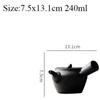 240ml Ceramic Side Handle Teapot Black Ceramic Retro Kung Fu Tea Set