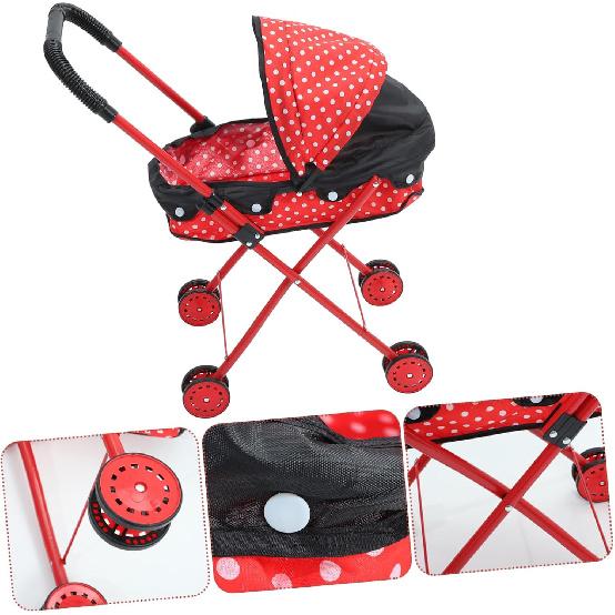 Vaguelly Doll Stroller Hand Cart Babies Dolls Stroller Wagon Furniture Dolly Trolly Dolly Mini Toys for Furniture Dollies Toys Push Cart Little Doll