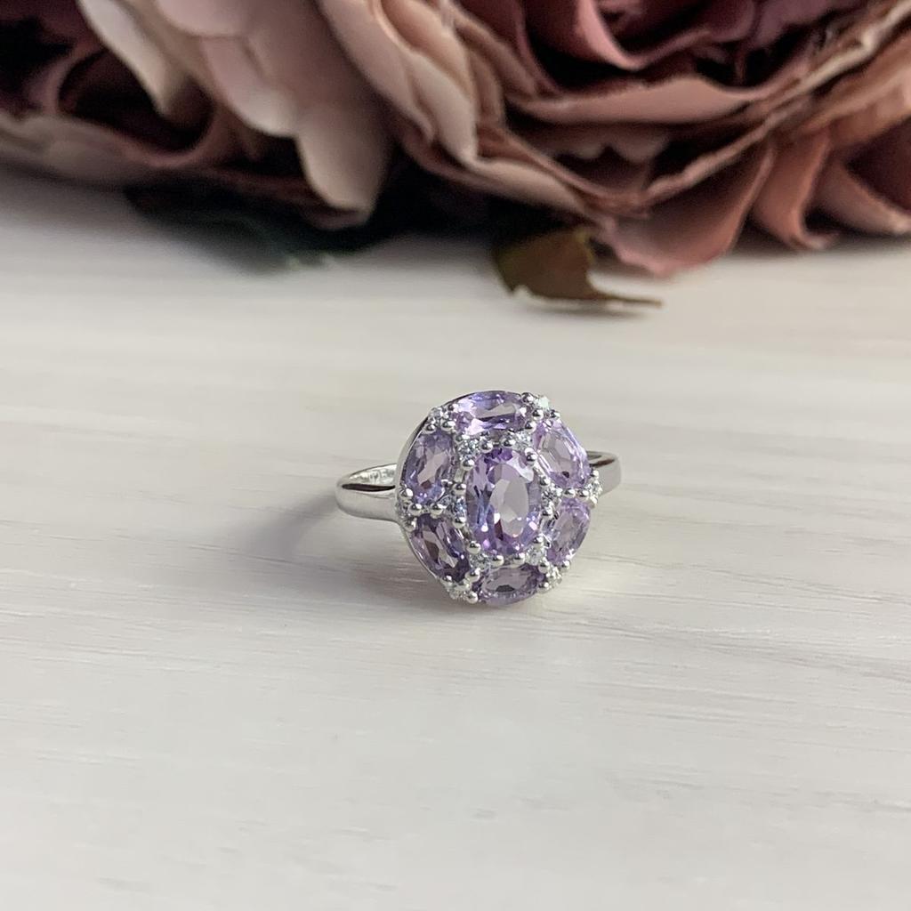 Серебряное кольцо с натуральным аметистом (2043133)