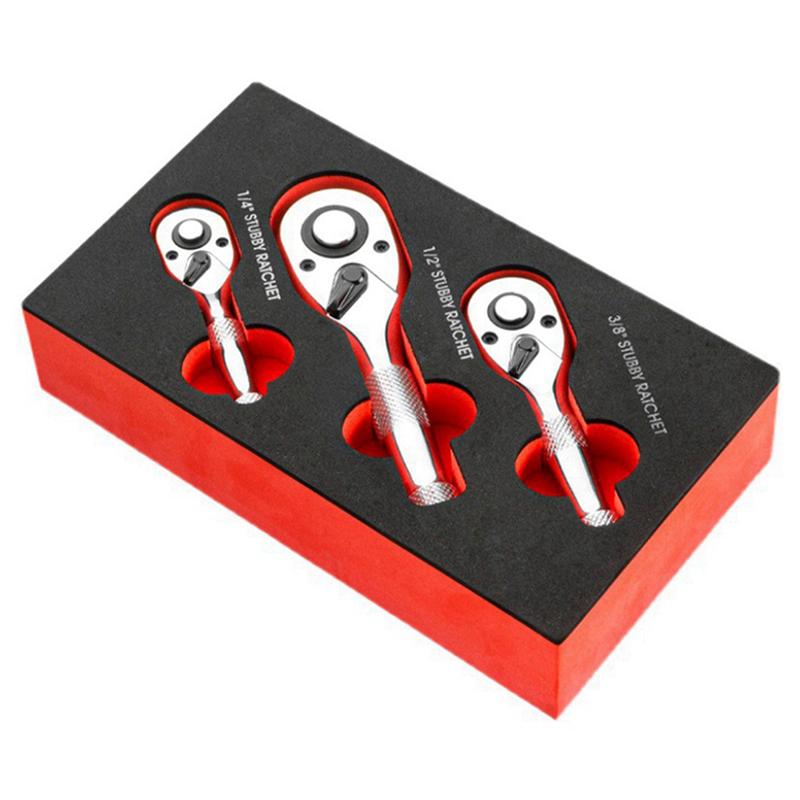 

A96I-1Set Large, Medium And Small Flying Two-Way Horn Short Handle Mini Auto Repair Wrench Silver&Black