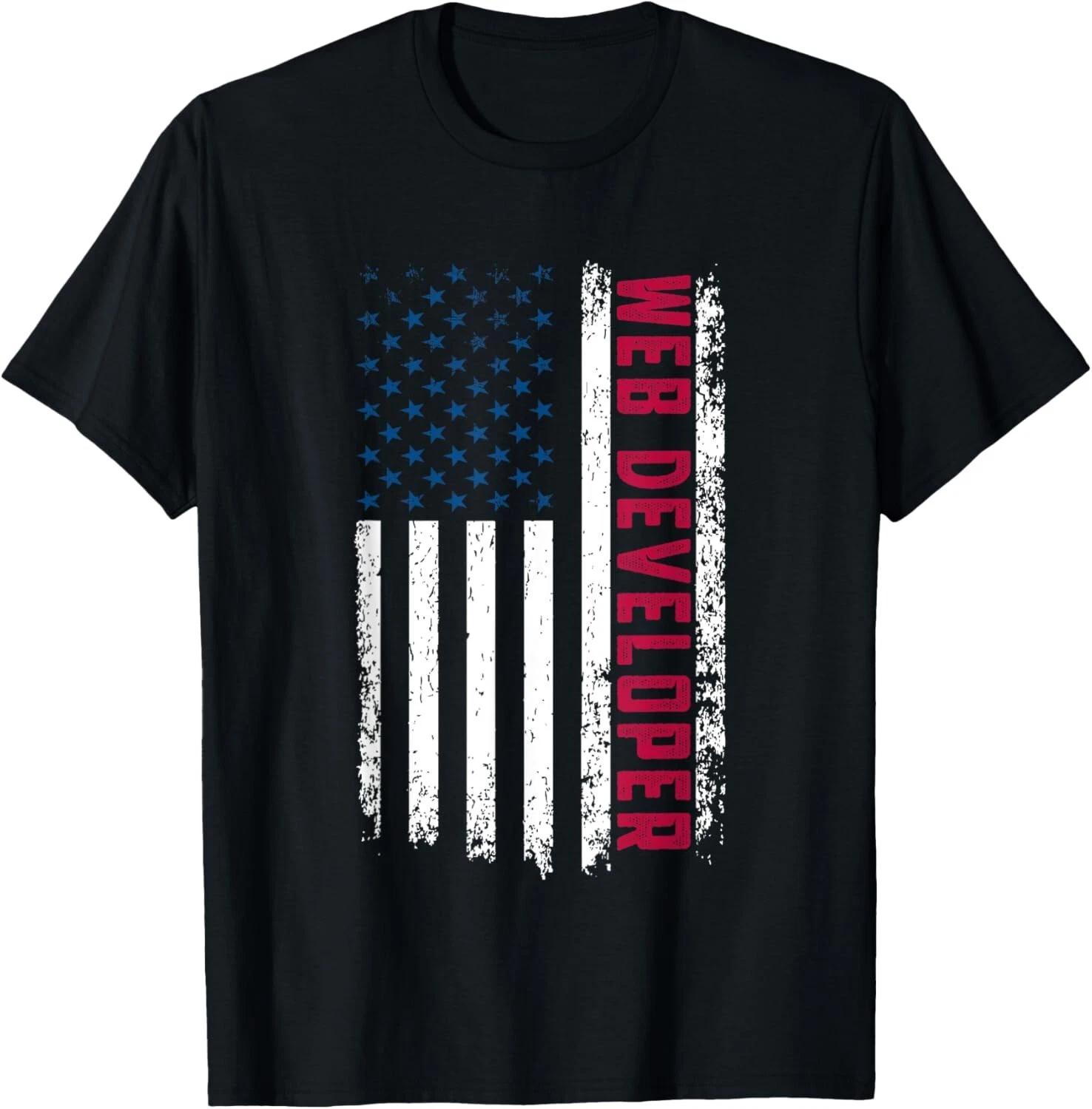 

Web Developer American Flag 4th July USA Patriotic Web Gift Unisex T-Shirt 3XL