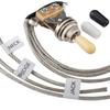 Musiclily Pro Pre-Wired 3-Way Toggle Switch with Braided Metal Wire, Soldered, Nickel for LP Les Paul Electric Guitars