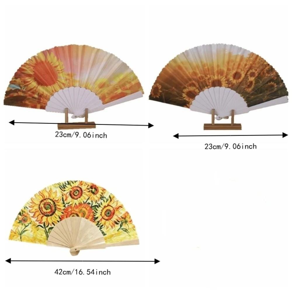 Sunflower Folding Fan Collapsible Decorative Fan Art Craft Dance Fan Party Decoration