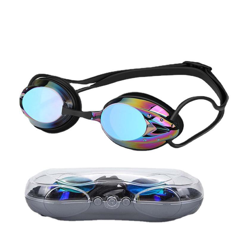 Adult-sized Anti-fog High-definition Waterproof Professional Competition Electroplated Swimming Goggles2