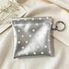 Pu Leather Spring-Loaded Polka Dot Coin Purse With Key Ring Compact Design For Storing Coins Cards Keys Daily Use