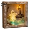 Handmade Halloween Room Decorations DIY Shadow Box Night Light Kit 8.5 Inch Wooden Frame LED Craft Set with Seasonal Mantelpiece Decor Sets Luminous
