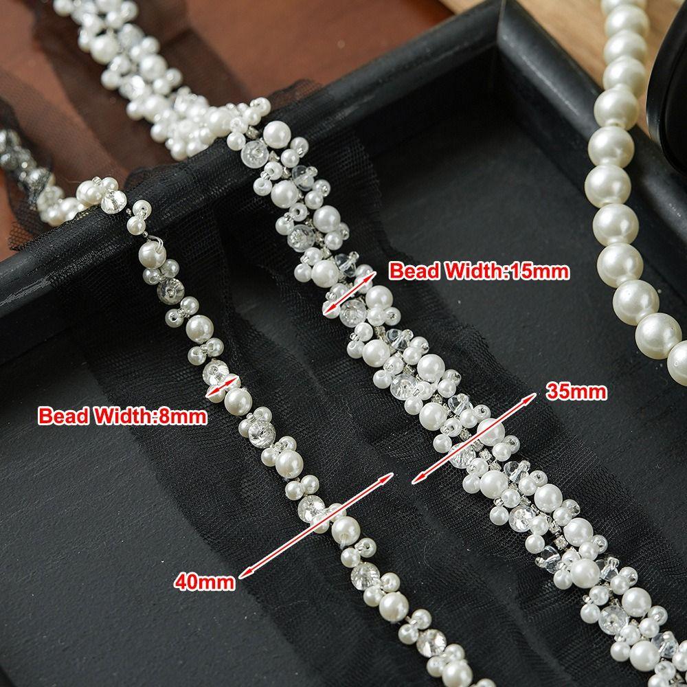 Rhinestone Pearl Beaded Trim Width 3.5/4cm Lace Trim Lace Trim Ribbon DIY Sewing