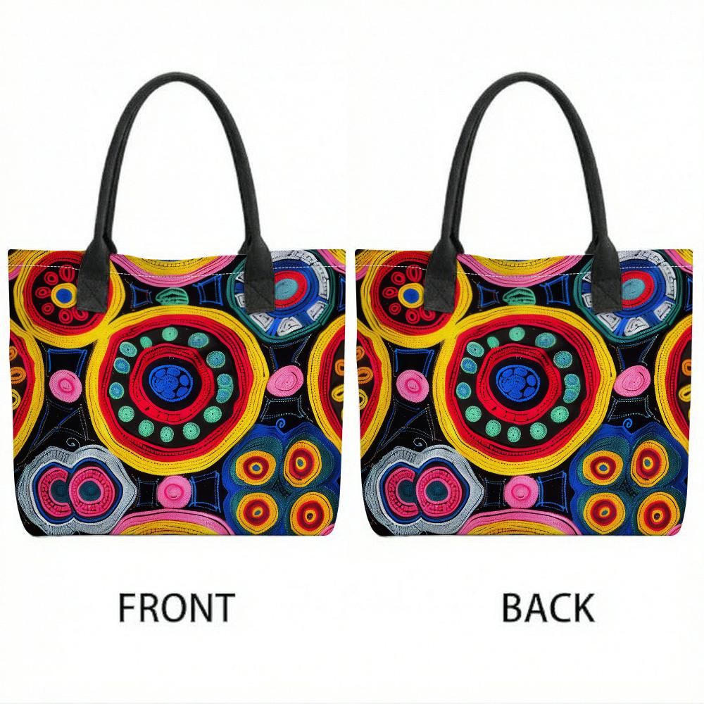  Bohemian Colorful Pattern Large Capacity Women Casual Tote Shoulder Bag for Daily Use