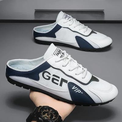 Moda Verão 2024 Meio Chinelos para Homens Sapatos Casuais Masculinos da Moda com Fundo Plano Sapatos de Suporte de Sola Macia Tênis Masculinos Zapatos De Hombre