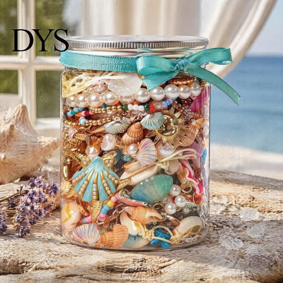 Coastal Jewelry Set Mystery Jar for Women, Random Mixed with Necklace Unique Alloy Accessories Earrings Ring Bracelet Brooch, Gift Family Friends Her
