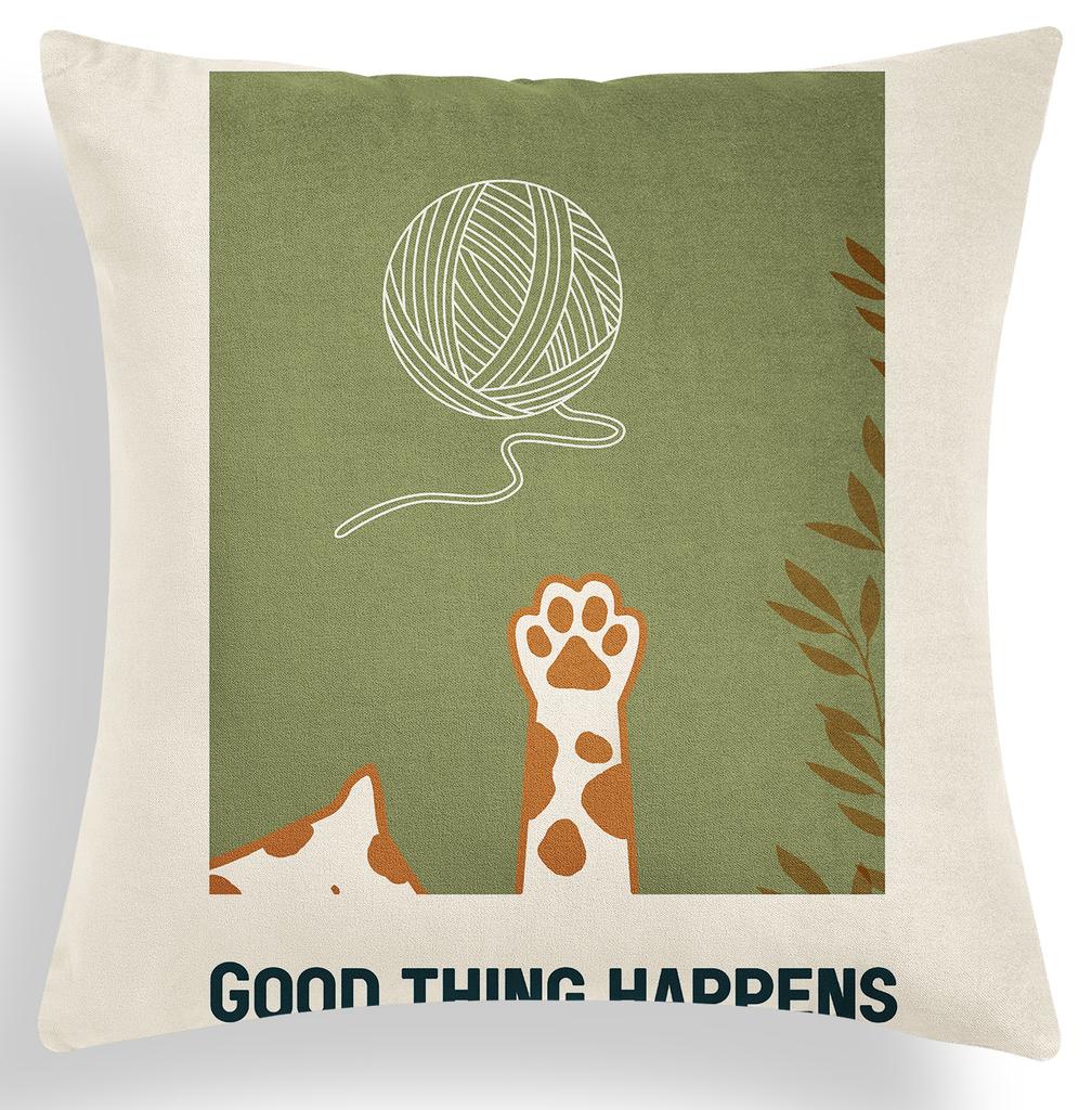 Nordic Geometric Green Pillow Cover Summer Plant Sofa Pillow Cover Cushion Cover Premium Durable Quality Useful