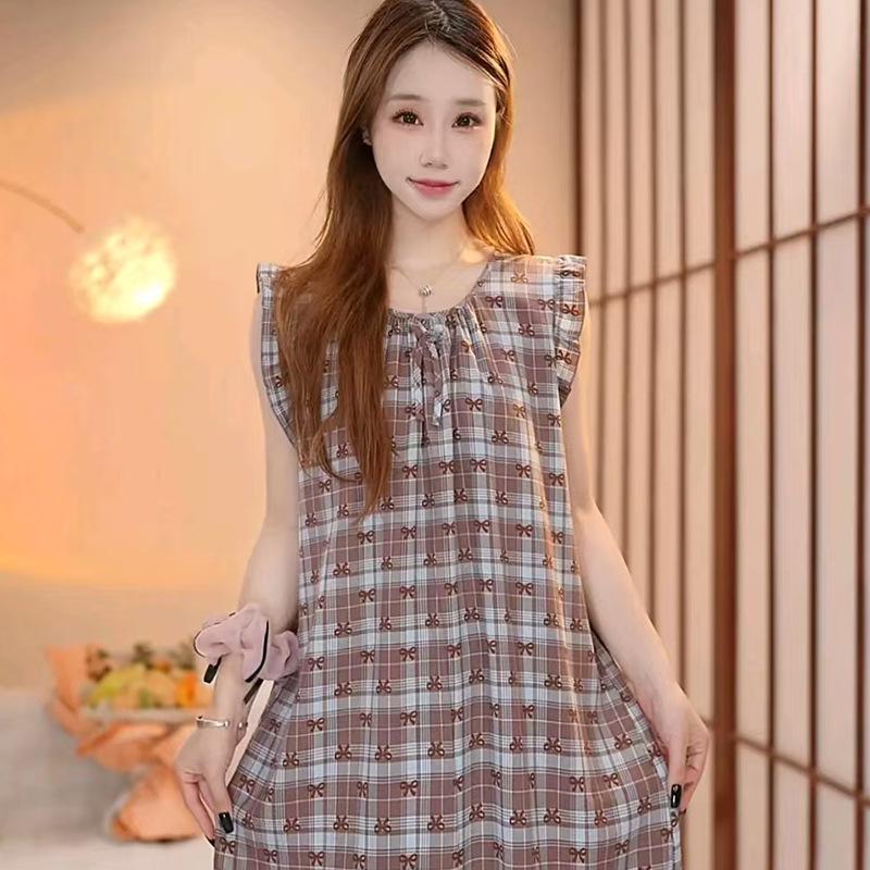 Women's Cotton Silk Camisole Pajama Dress - Summer, Loose Fit, Cute Japanese Style, Sexy and Thin, Perfect for Students