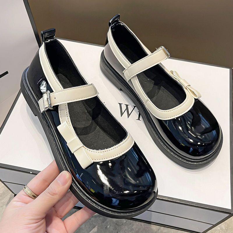 

Fashion Woman Flats Japanese Style Lolita Cute White Mary Jane Gothic with Bow Shoes for Women Kawaii on Sale Elegant and Fashionable L 40