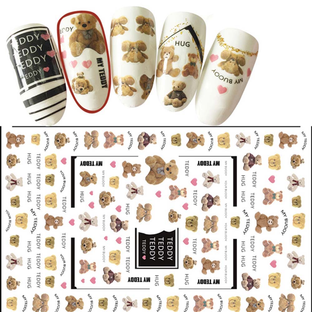 Art decorations sticker Cute bear decorations sticker 3D Nail Art Stickers Exquisite design