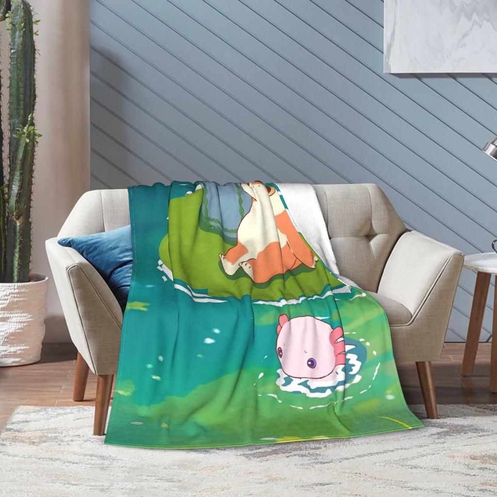 Axolotl Blanket Multiple Sizes Super Soft and Warm Throw Blankets for Sofa Couch and Bed