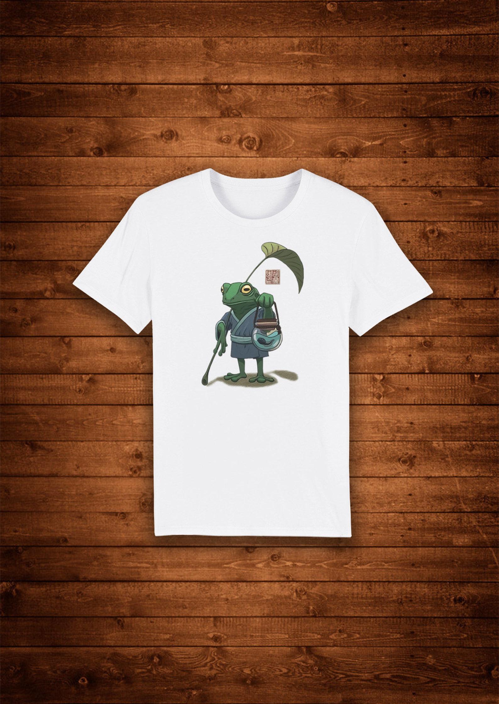 Kaeru Japanese Spiritual Symbol Frog Art / T shirt Unique Design Street Wear Art Urban Graphic Tees Top 4XL