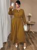 European Style Plus Size Women's Polka Dot Long Sleeve Dress 2025