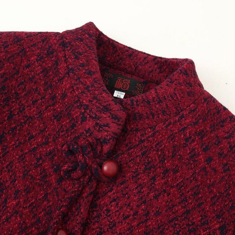 Autumn Woolen Coat Coat Female Old Lady Thickened Plush Winter Top
