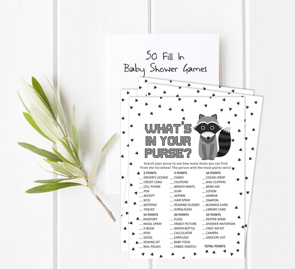 Inkdotpot Jungle Animals Baby Shower Game Set Of 50 Baby Alphabet ABC Game Party