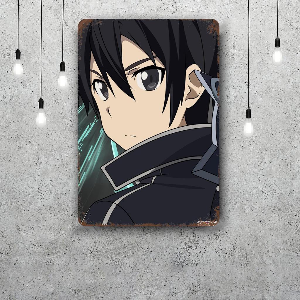 Sword Art Online Vintage Tin Sign Home Decor Wall Decor Art Wall Mural Room Decoration Decor Retro Metal Sign Plate Bar Posters