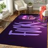1Pc Rebellious Purple Expression Printed Flannel Rug Soft Non Slip Carpet for Bedroom Living Room Office Floor Outdoor Home Decor Xmas Gift K1409
