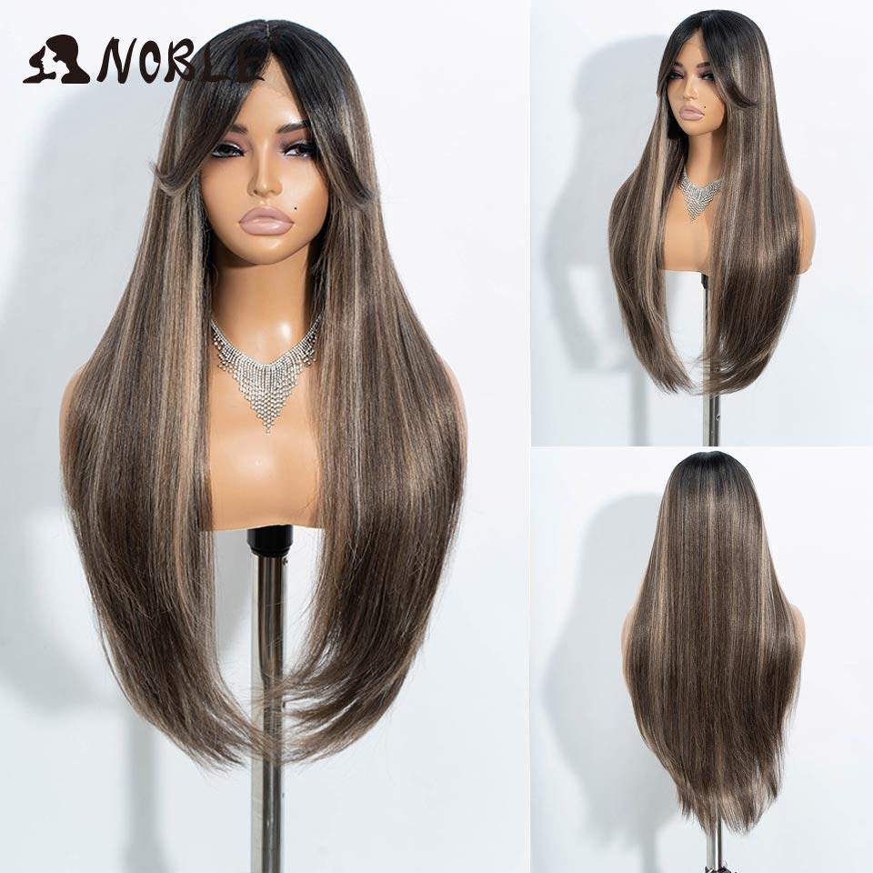 Noble Lace Front Wig Cosplay Straight Lace Wig 30 Inch White Wig Lace Part Wig For Women Synthetic Lace Front Heat Resistant Wig