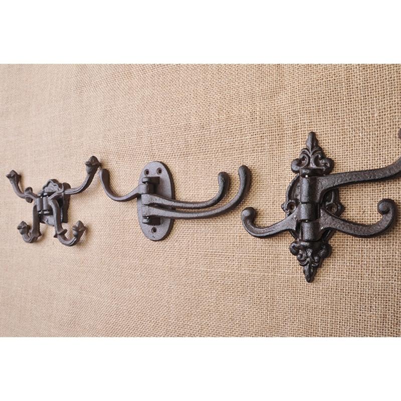 Flexible Position Cast Iron Wall Mount Hook Adjustable Arms Decoration For Home Decors And Practical Use