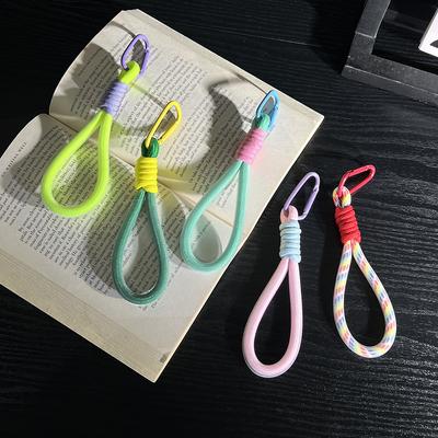 Mesh Landyard Fluorescent Pendant Mobile Phone Bag Rope Keychain Fashion Creative Decorative Keycord Accessories Wrist Strap