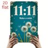 Retro Dandelion "Make a Wish At 11:11" Metal Wall Art Sign for Rustic Vintage Home Decor