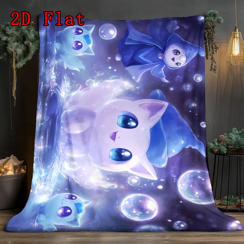 Cute blue sprite 2D Flat Pattern Flannel Blanket High quality All Seasons Warmth and Comfort Perfect for Christmas Gifts.PMT0914406