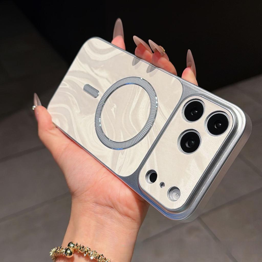 Seconds Change iPhone17Promax Water Ripple Magnetic Mobile Phone Case for Apple 16 All-inclusive Lens Anti-drop Sheath