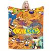 Gemütliche CatDog Fleecedecke Weich Warm Lebhaftes Cartoon-Design mit Ikonischen Charakteren Ideal für Sofa Bett Büro
