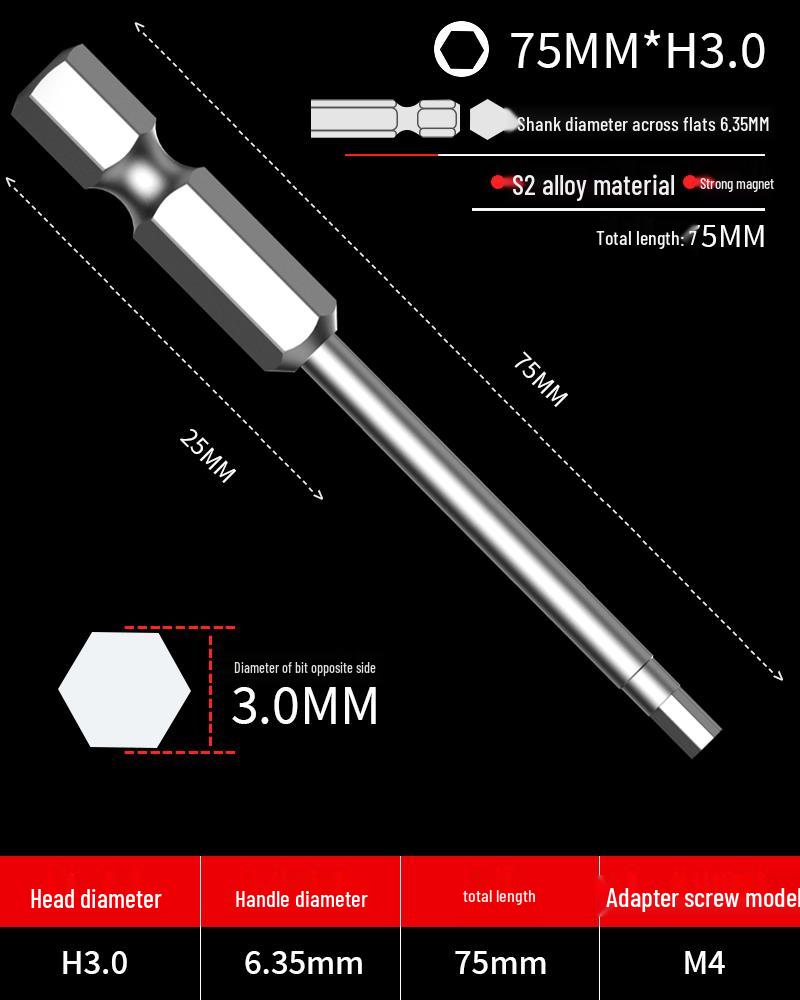 Hexagonal Driver Bit Extension for Screwdriver and Drill
