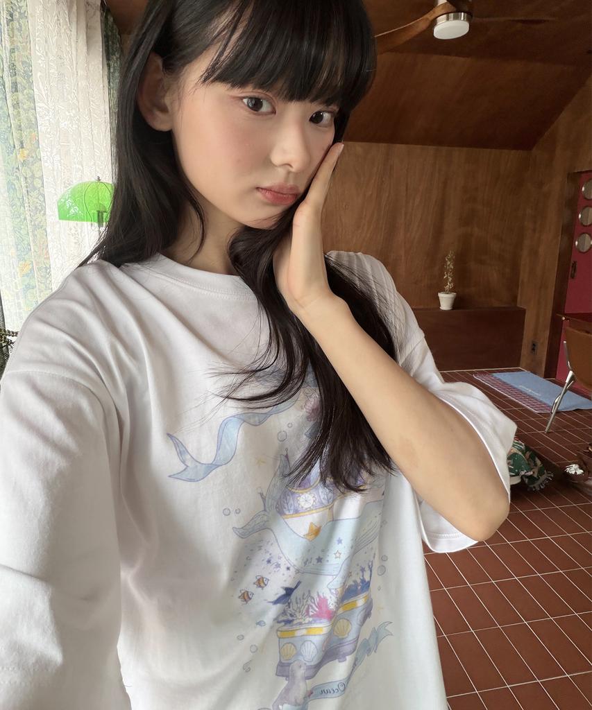 CPGN STUDIO Dtp Ribbon Whale Short Sleeve Tee White