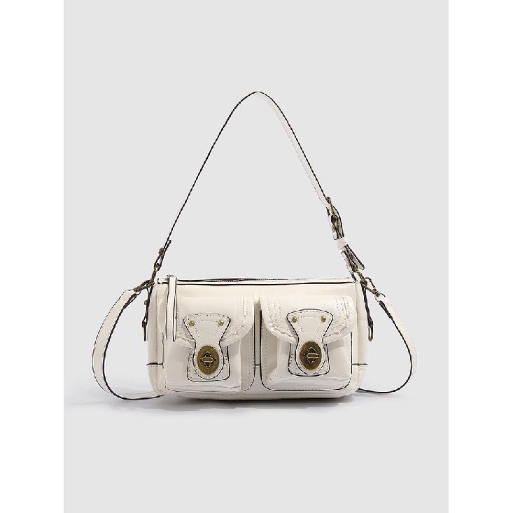 2025 New Niche Design Summer High-End Vintage Underarm Bag Fashionable Versatile Shoulder Crossbody Bag Trend белый