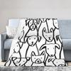 Retro Vintage Art Cute Dogs Plush Blankets Kids Flannel Throw Blanket For Outdoor Super Soft Custom DIY Quality Bedspread Gift