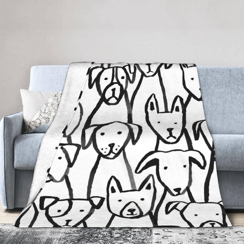 Retro Vintage Art Cute Dogs Plush Blankets Kids Flannel Throw Blanket For Outdoor Super Soft Custom DIY Quality Bedspread Gift