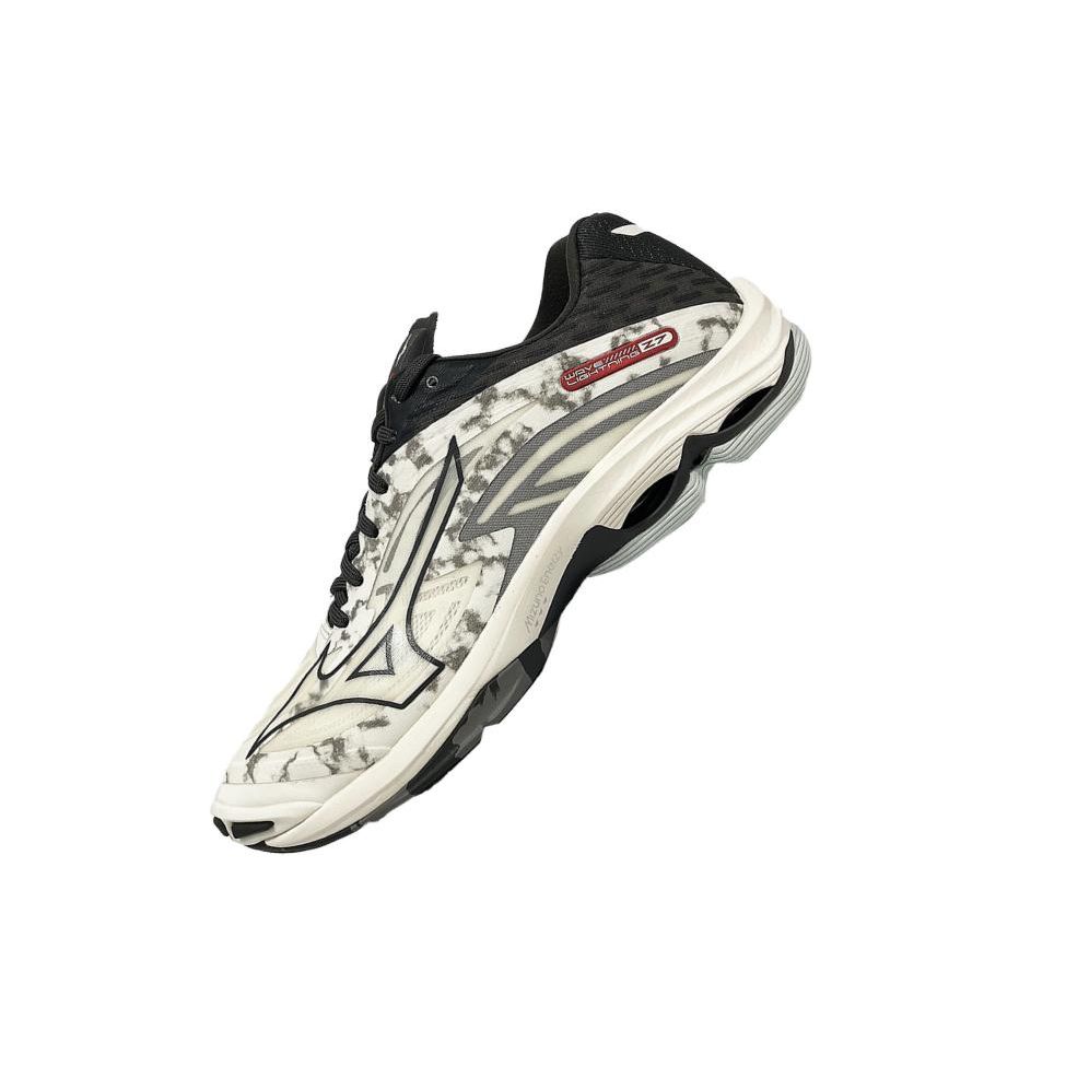 Mizuno Wave Lightning Z7 Marble White Unisex Sneakers Black Grey V1GA220061