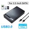3.5 Inch HDD Case USB 3.0 To SATA External Hard Drive Disk Enclosure 5Gbps High Speed Adapter for 2.5"3.5" SSD HDD Case for PC Support 10TB Hard Drive