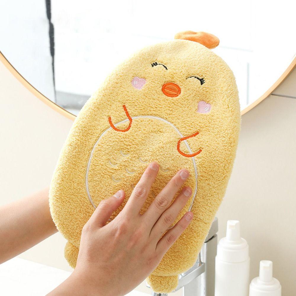 2Pcs Cute Cartoon Chicken Hand Towel Piglet Children's Handkerchief Animal Bath Towel  Kitchen