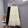 Women's Fairy Embroidered Mesh Midi Skirt - High Waist, Slimming, Fluffy Cake Design for Autumn/Winter