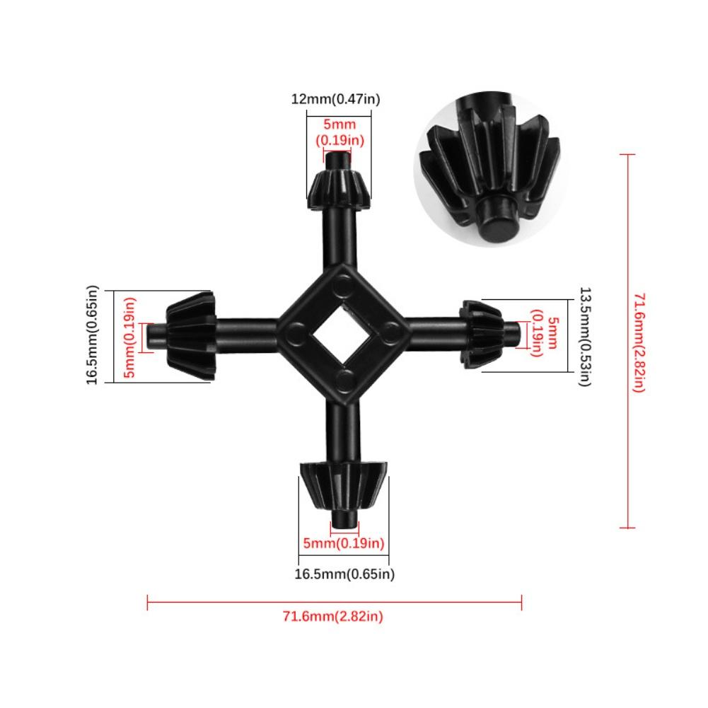 4 In 1 Cross Chuck Key Multifunctional Zinc Alloy Star Wrench 4 Way Chuck Key Spanner Ratchet Socket Star Wrench Black