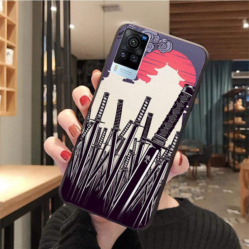 

Чехол для телефона японский самурай ниндзя для VIVO V21E V21 V23 V23E V2109 Y53S Y33S Y55 Y76 Y31 Y21 Y72 Y01 Y21S Y11S VIVO Y11S